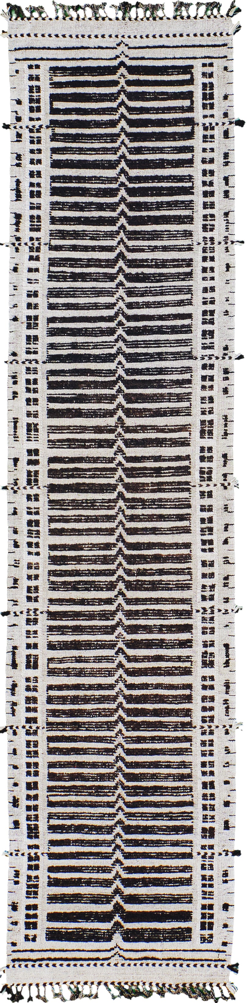 Tala Runner Seasons, Atlas Collection, Ivory Brown - narrow runner - one-of-a-kind handmade area rug [#15]