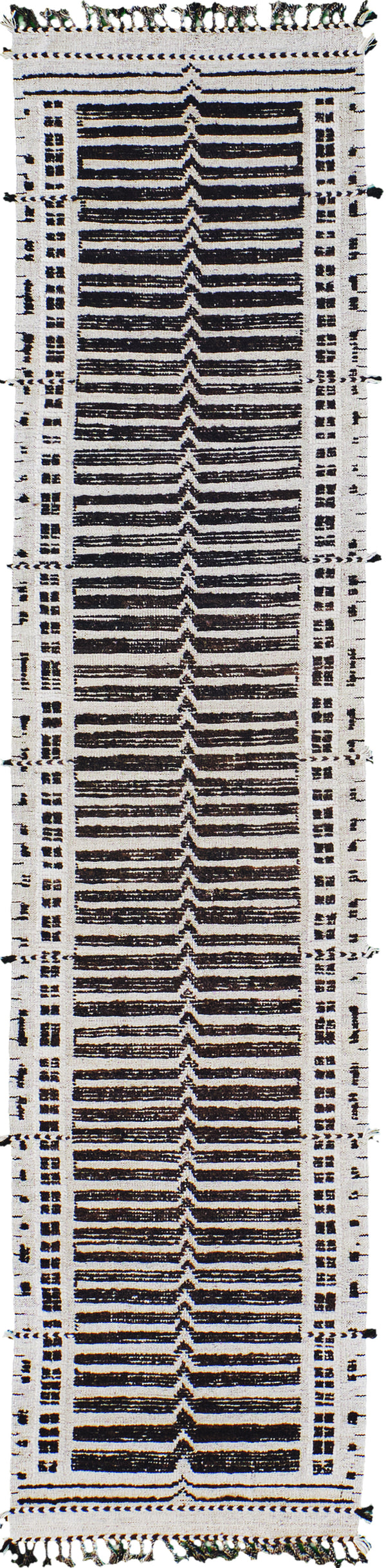 Tala Runner Seasons, Atlas Collection, Ivory Brown - narrow runner - one-of-a-kind handmade area rug [#15]