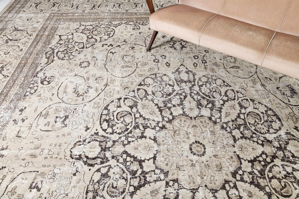 Antique Persian Tabriz - overhead flat lay view [#29]