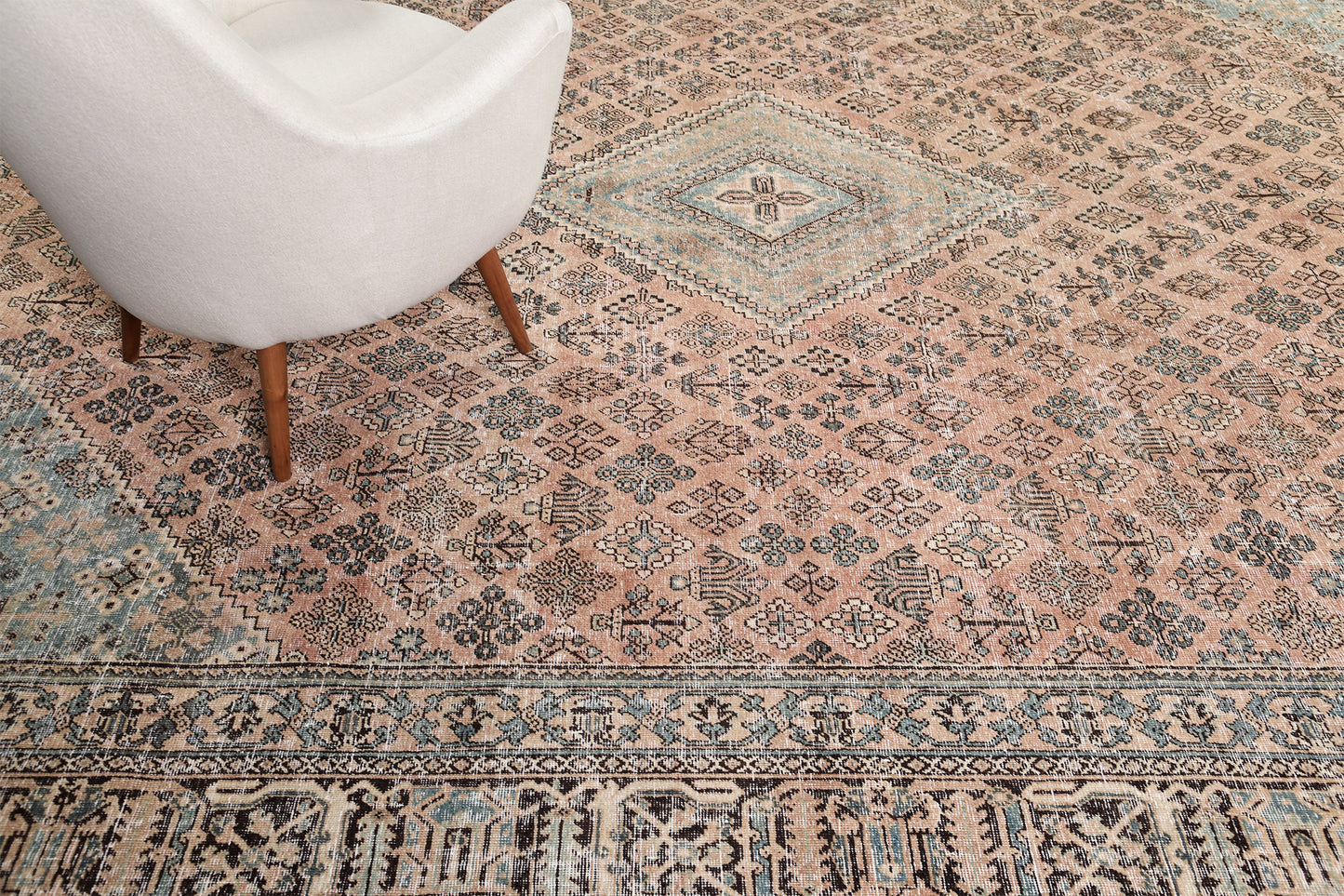 Antique Persian Joshegan - detailed border and fringe [#2]