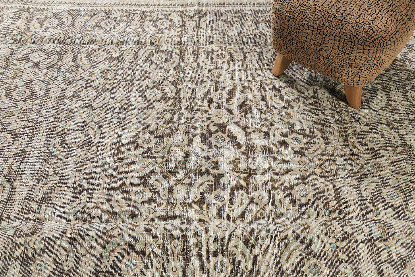 Antique Persian Malayer - close-up of weave texture and pile [#15]