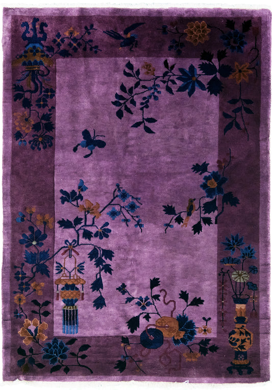Antique Chinese Art Deco - hand-knotted in China - one-of-a-kind handmade area rug [#2]