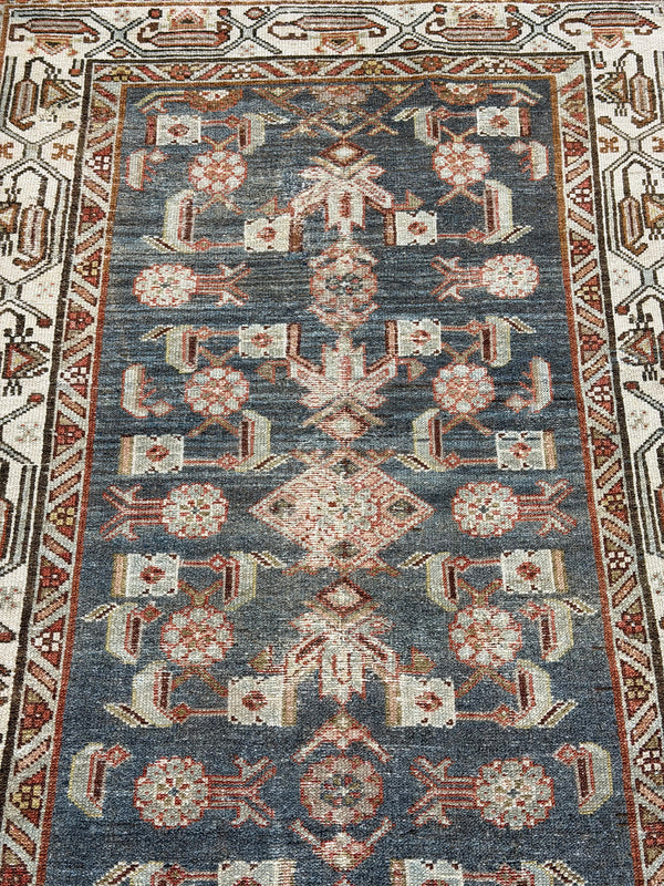 Antique Persian Malayer Runner - narrow runner - detailed border and fringe [#16]