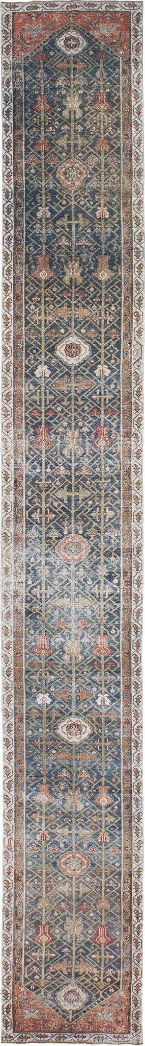 Antique Persian Malayer Runner - narrow runner - one-of-a-kind handmade area rug [#17]