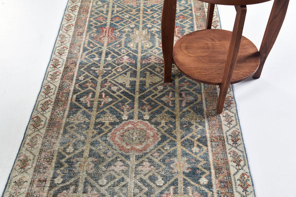 Antique Persian Malayer Runner - narrow runner - close-up of weave texture and pile [#17]