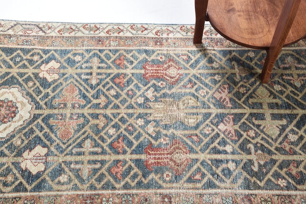 Antique Persian Malayer Runner - narrow runner - detailed border and fringe [#17]