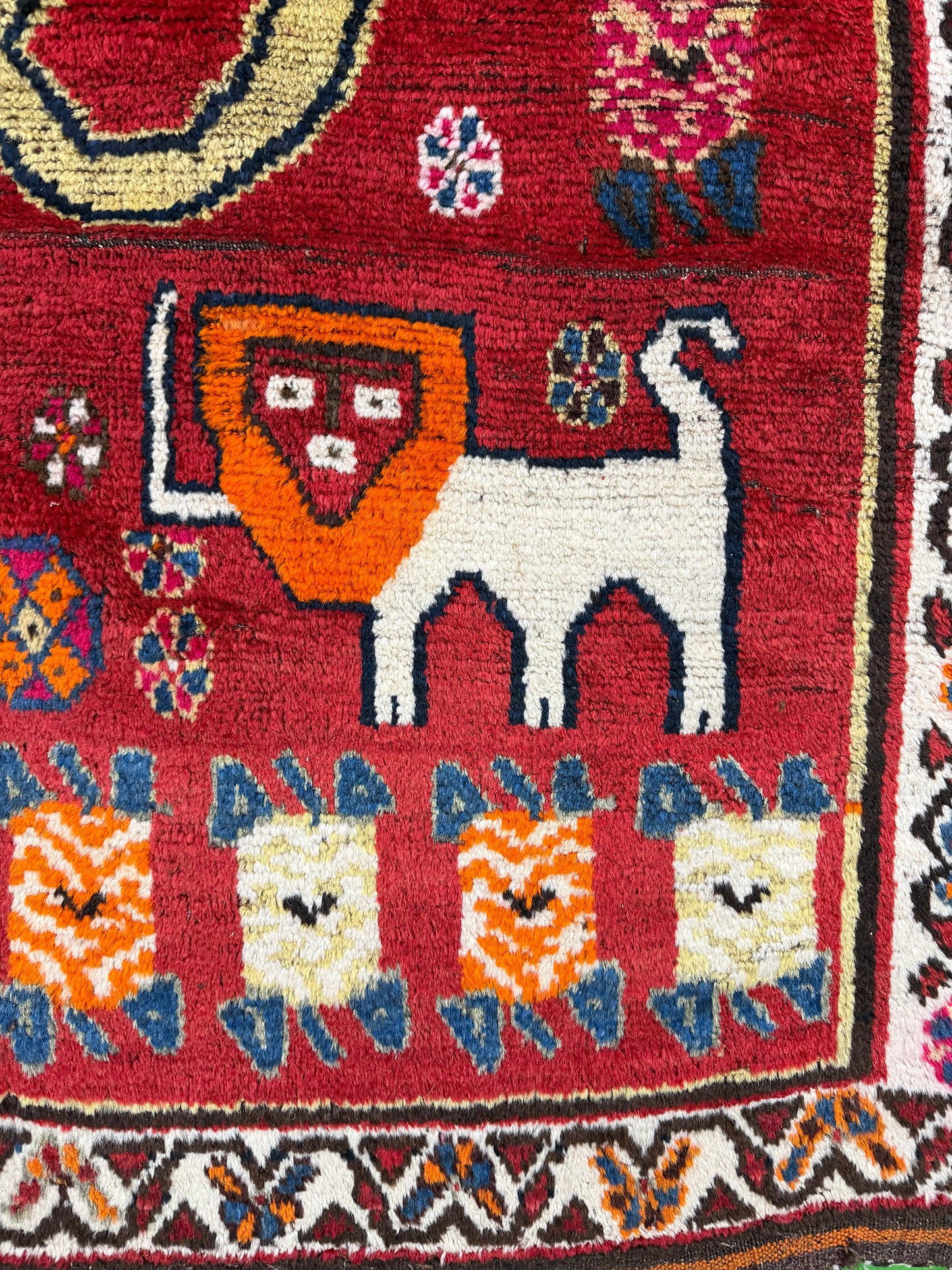 Antique Persian Ghashghaei "Lion Rug"