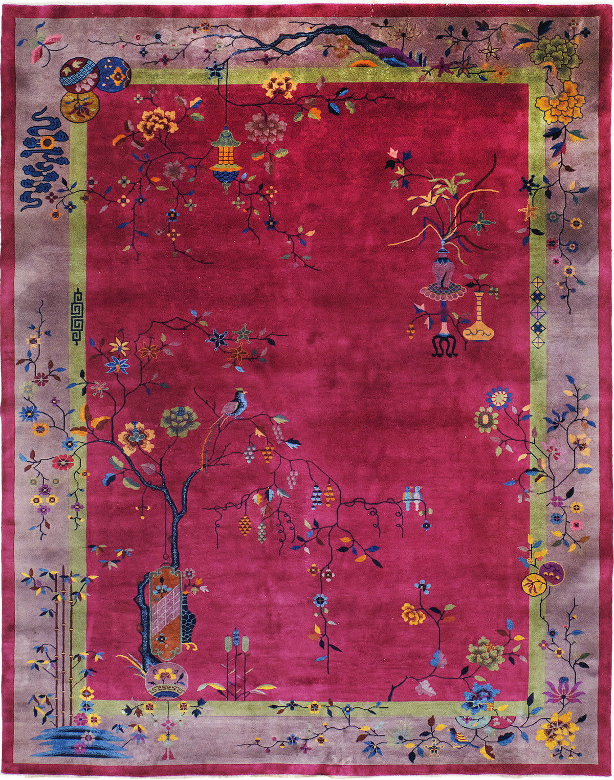Antique Chinese Art Deco - hand-knotted in China - one-of-a-kind handmade area rug [#4]