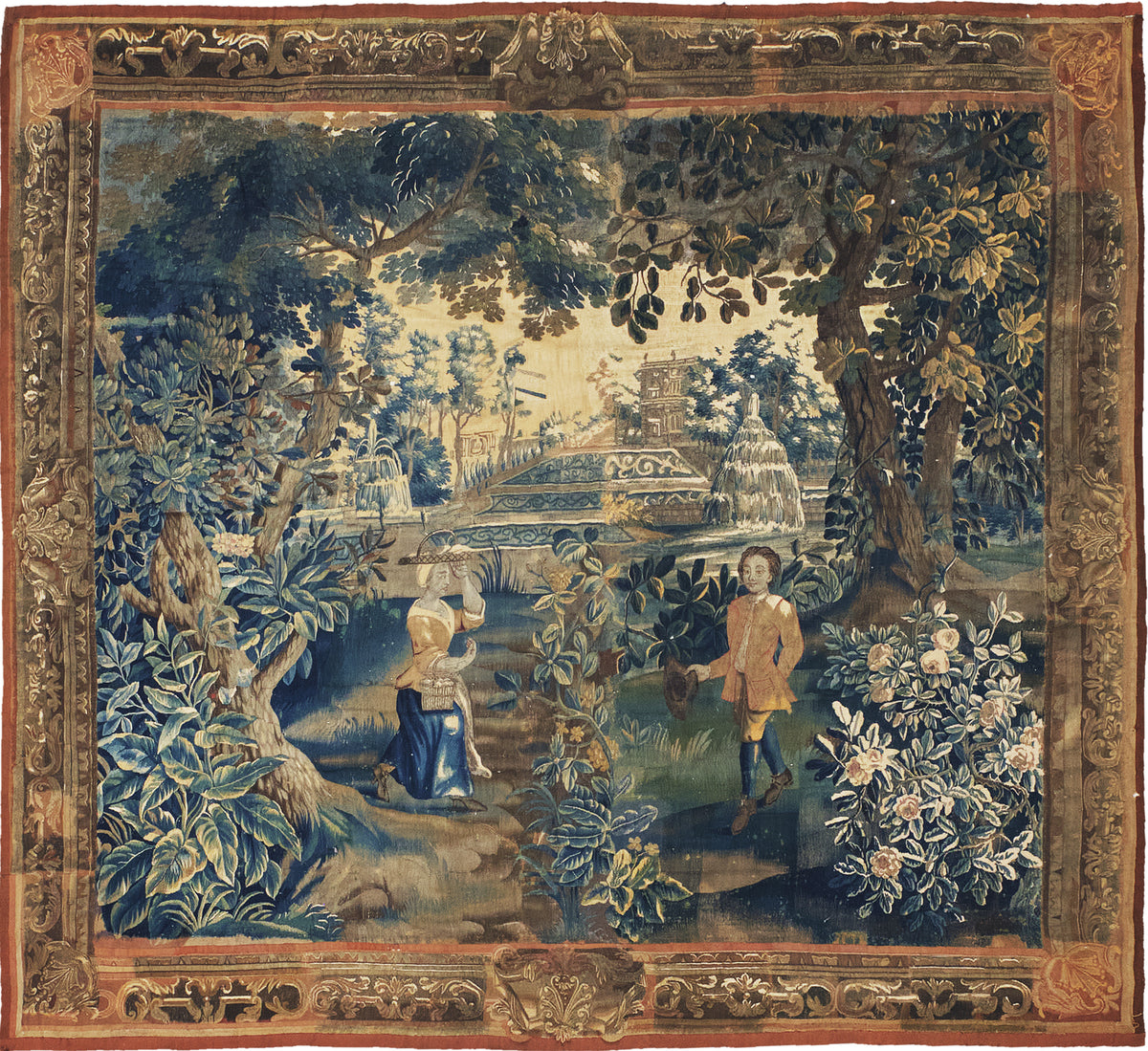 Antique Flemish Tapestry - hand-woven tapestry, Flemish hand-woven - one-of-a-kind handmade area rug [#2]