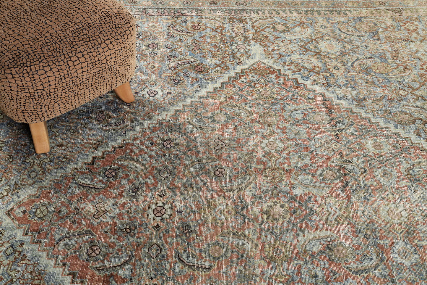 Antique Persian Mahal - overhead flat lay view [#11]