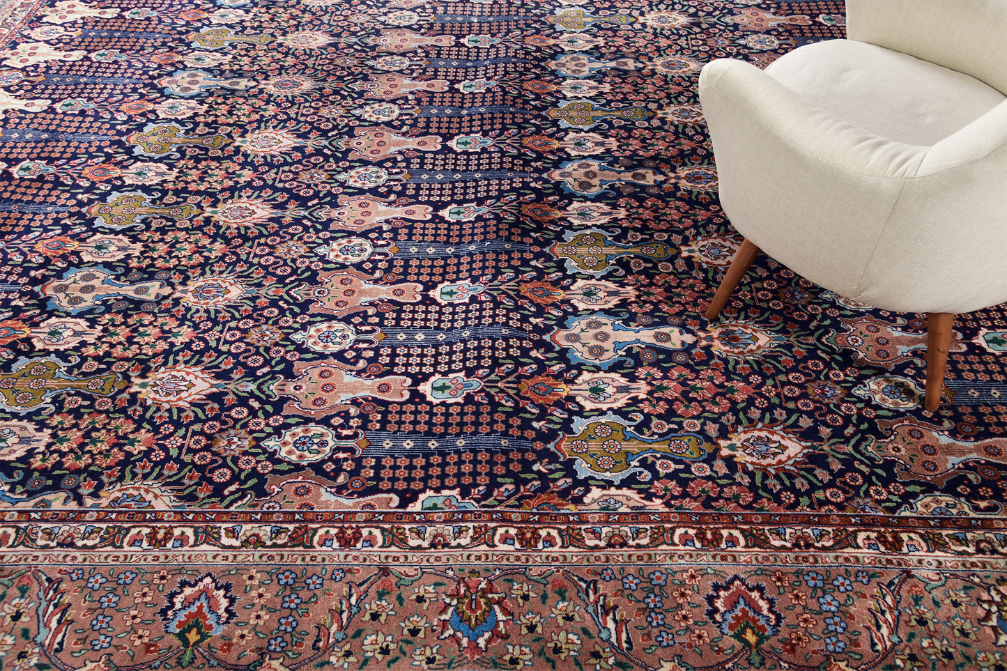 Vintage Persian Tabriz - full length showing color variation [#9]