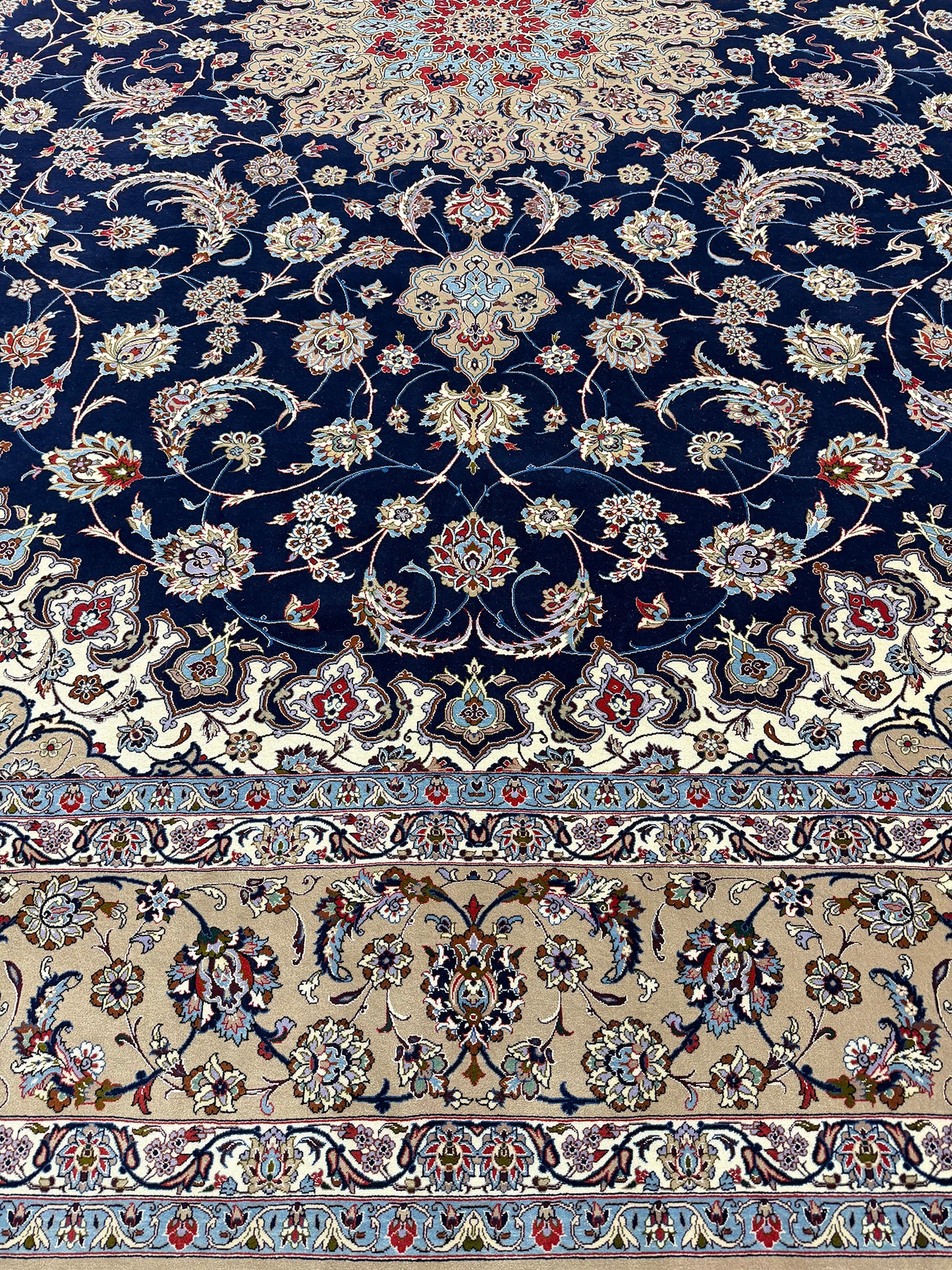 Extra Fine Persian Isfahan Silk Foundation signed Enteshari