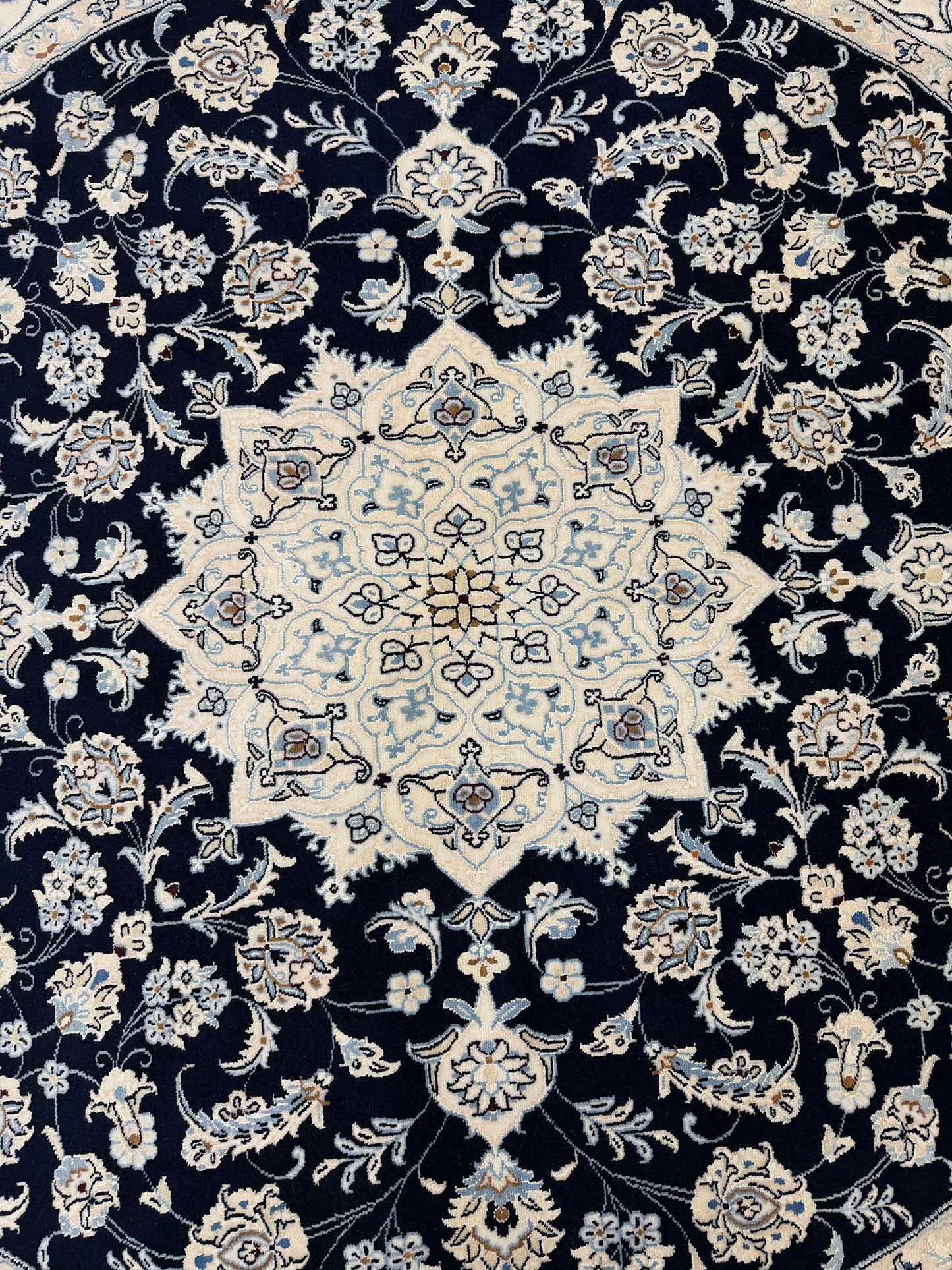 Fine Persian Naein Round Rug