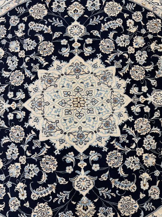 Fine Persian Naein Round Rug