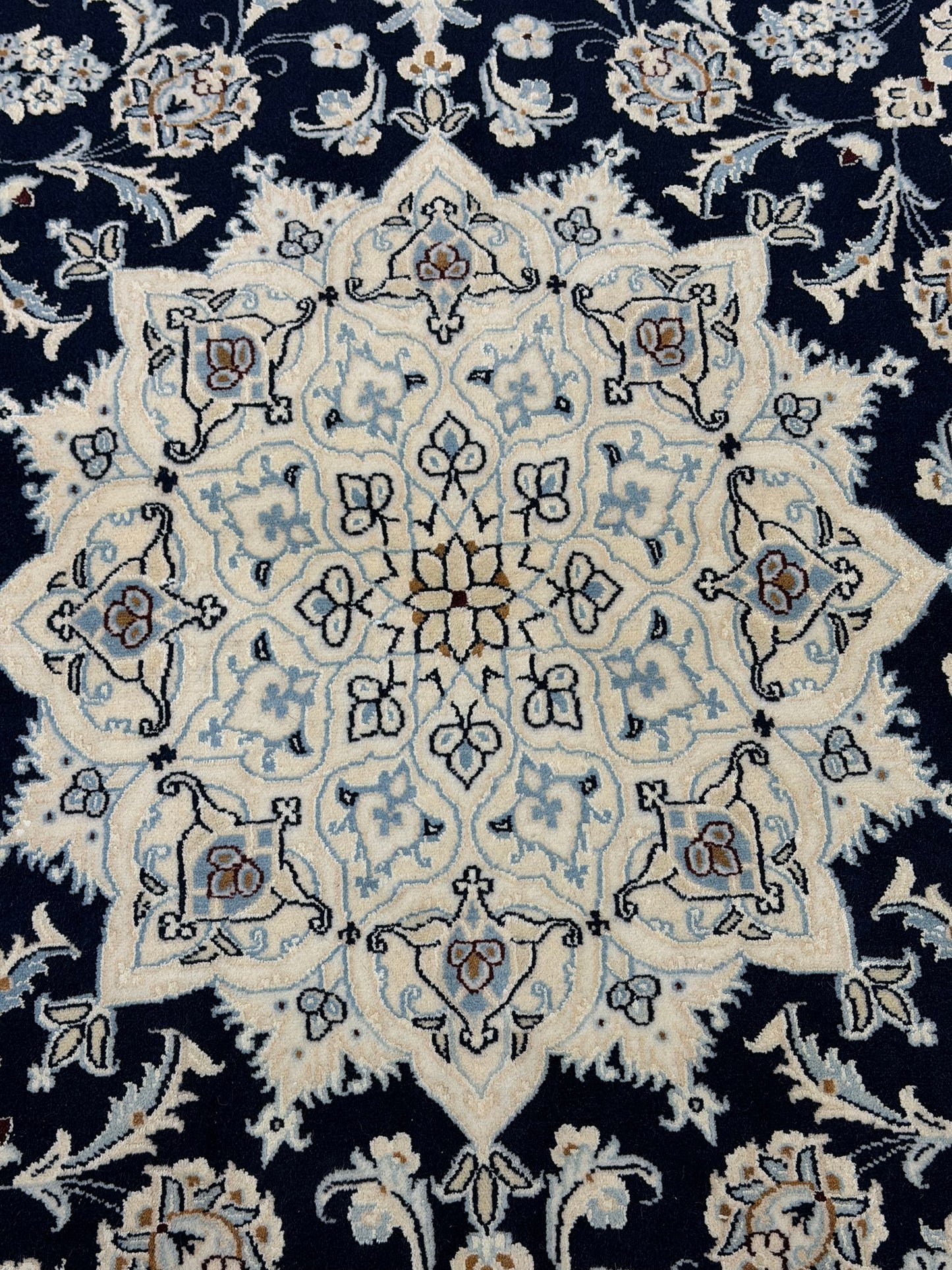 Fine Persian Naein Round Rug