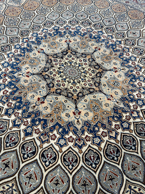 Ex-Fine Persian Naein Habibian - overhead flat lay view