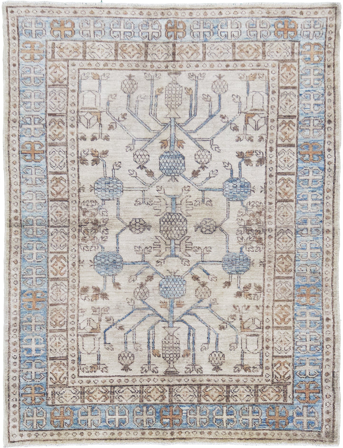 Khotan Revival, Muted Revival - East Turkestan Khotan - one-of-a-kind handmade area rug [#2]