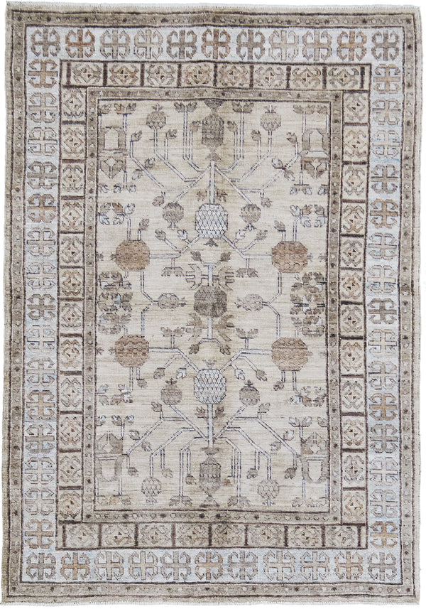 Khotan Revival, Muted Revival - East Turkestan Khotan - one-of-a-kind handmade area rug [#3]
