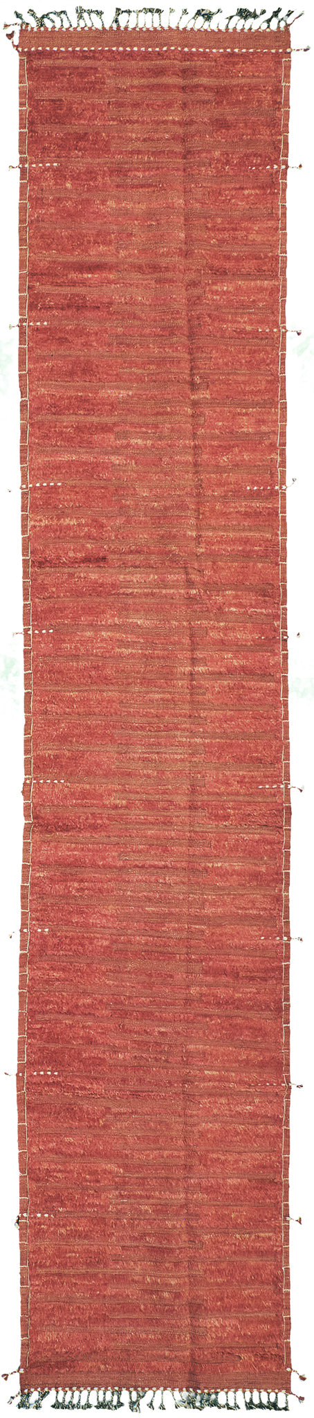 Rashabar Runner, Haute Bohemian, Bright Red - narrow runner - one-of-a-kind handmade area rug