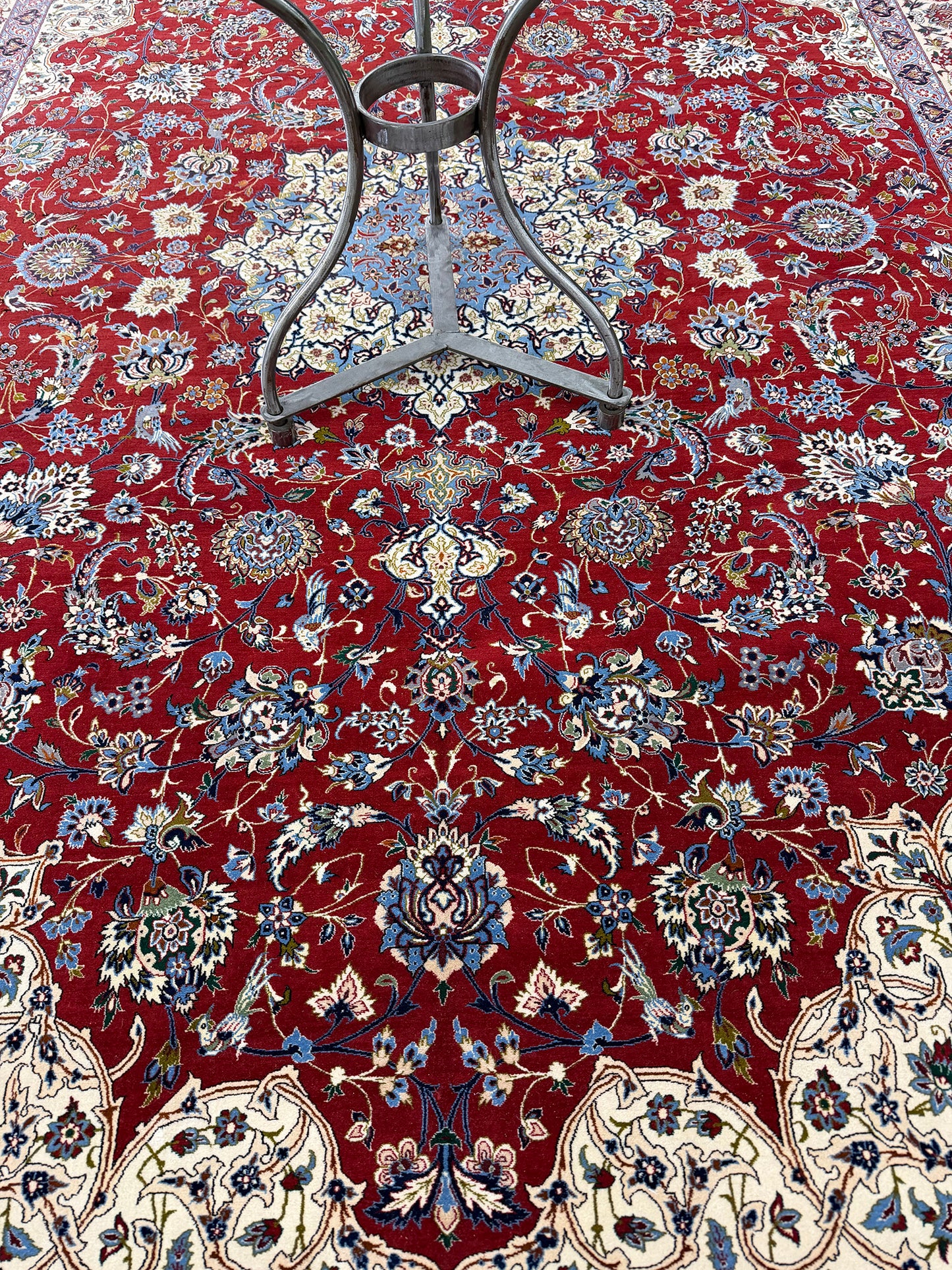 Vintage Persian Tabriz Signed by Sanaieh - overhead flat lay view [#2]