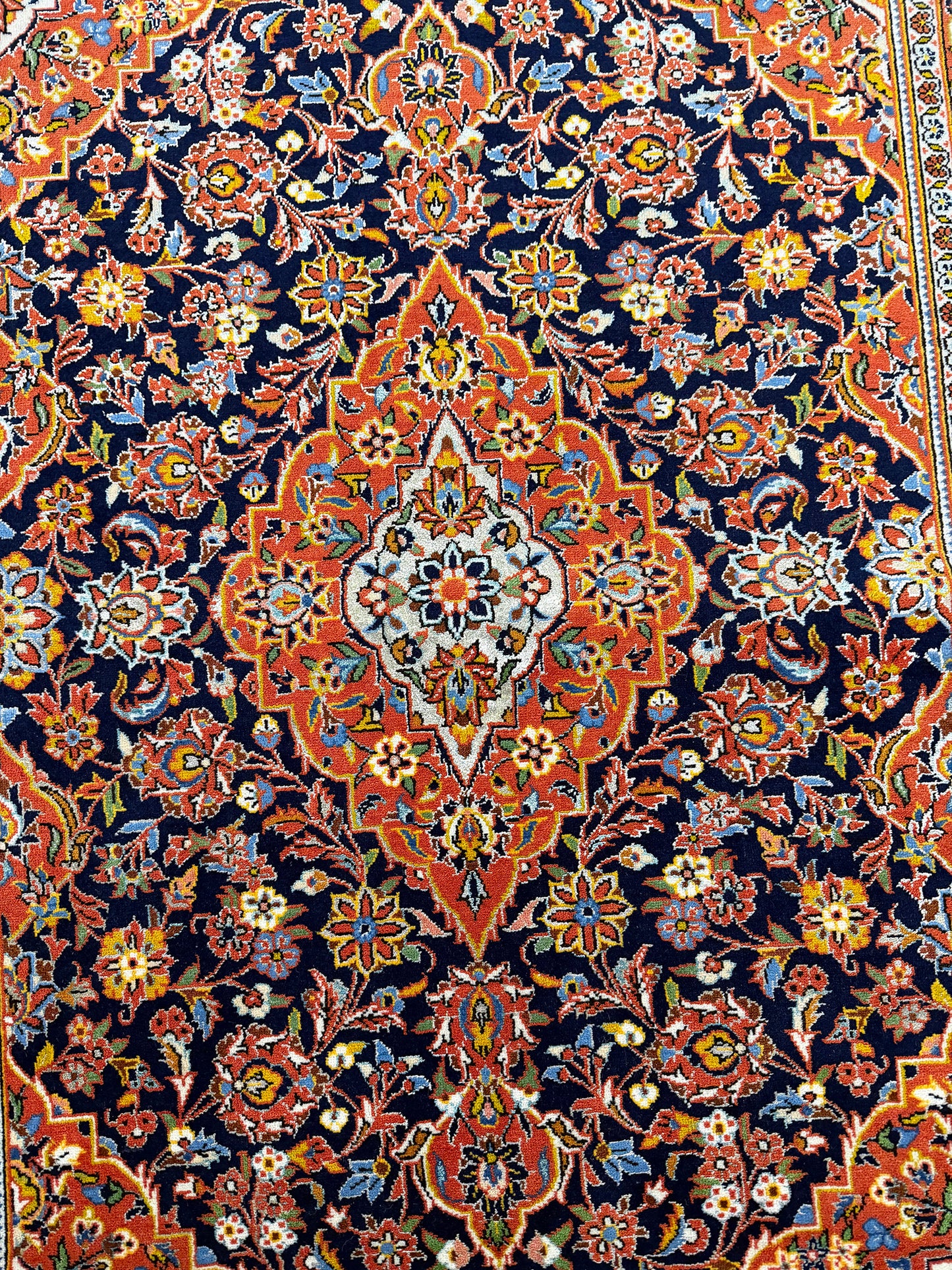 Vintage Persian Kashan - overhead flat lay view [#1]