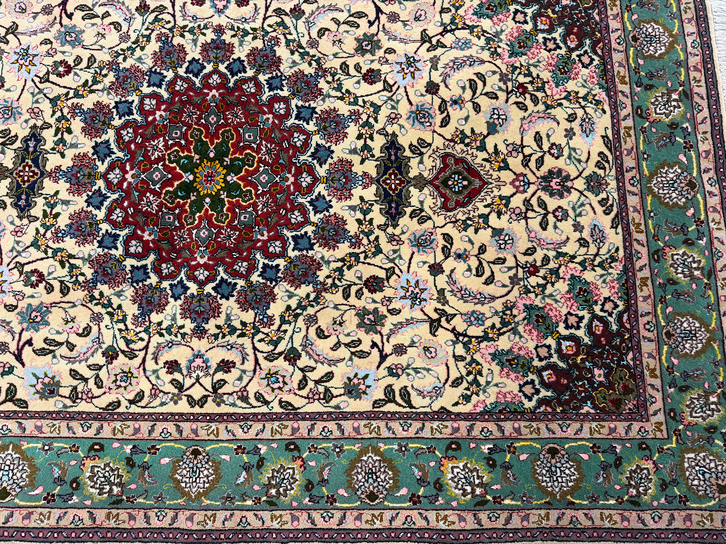 Vintage Fine Persian Tabriz - detailed border and fringe [#1]