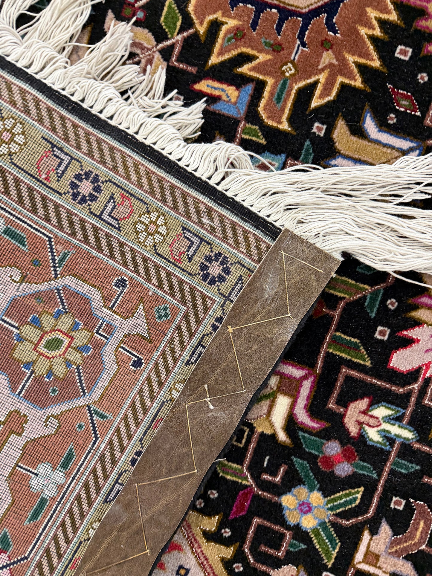 Vintage Fine Persian Tabriz - full length showing color variation [#2]