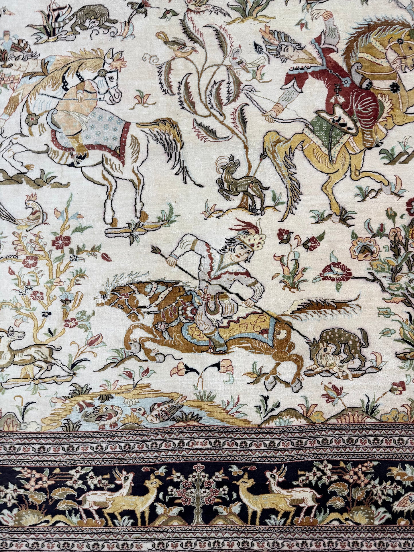 Vintage Ex-Fine Persian Silk Qum