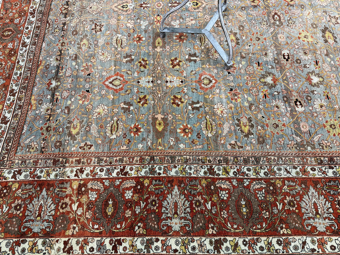 Antique Persian Bidjar - close-up of weave texture and pile [#7]