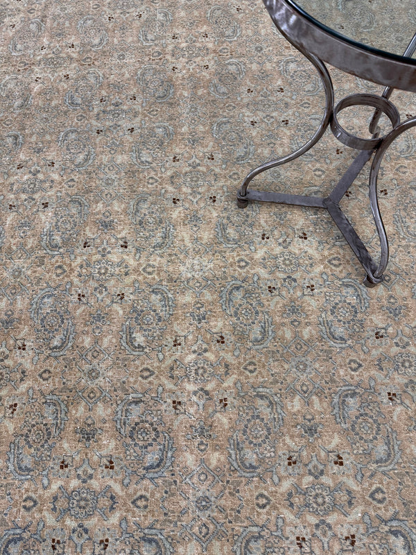 Antique Persian Tabriz - overhead flat lay view [#31]