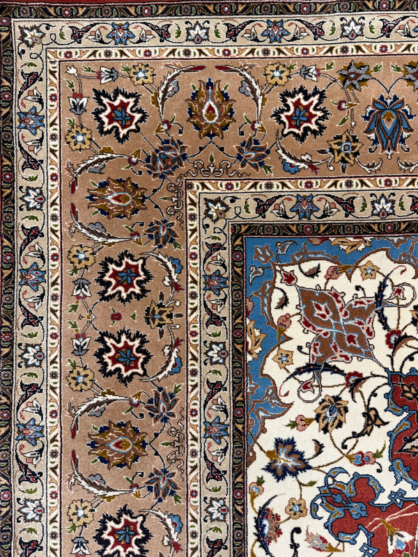 Vintage Fine Persian Tabriz - detailed border and fringe [#5]