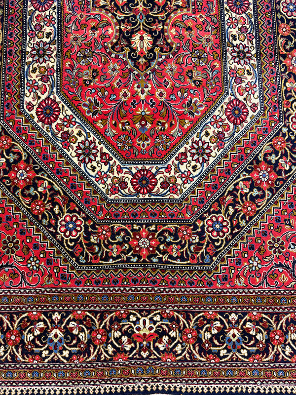 Vintage Persian Qum - close-up of weave texture and pile