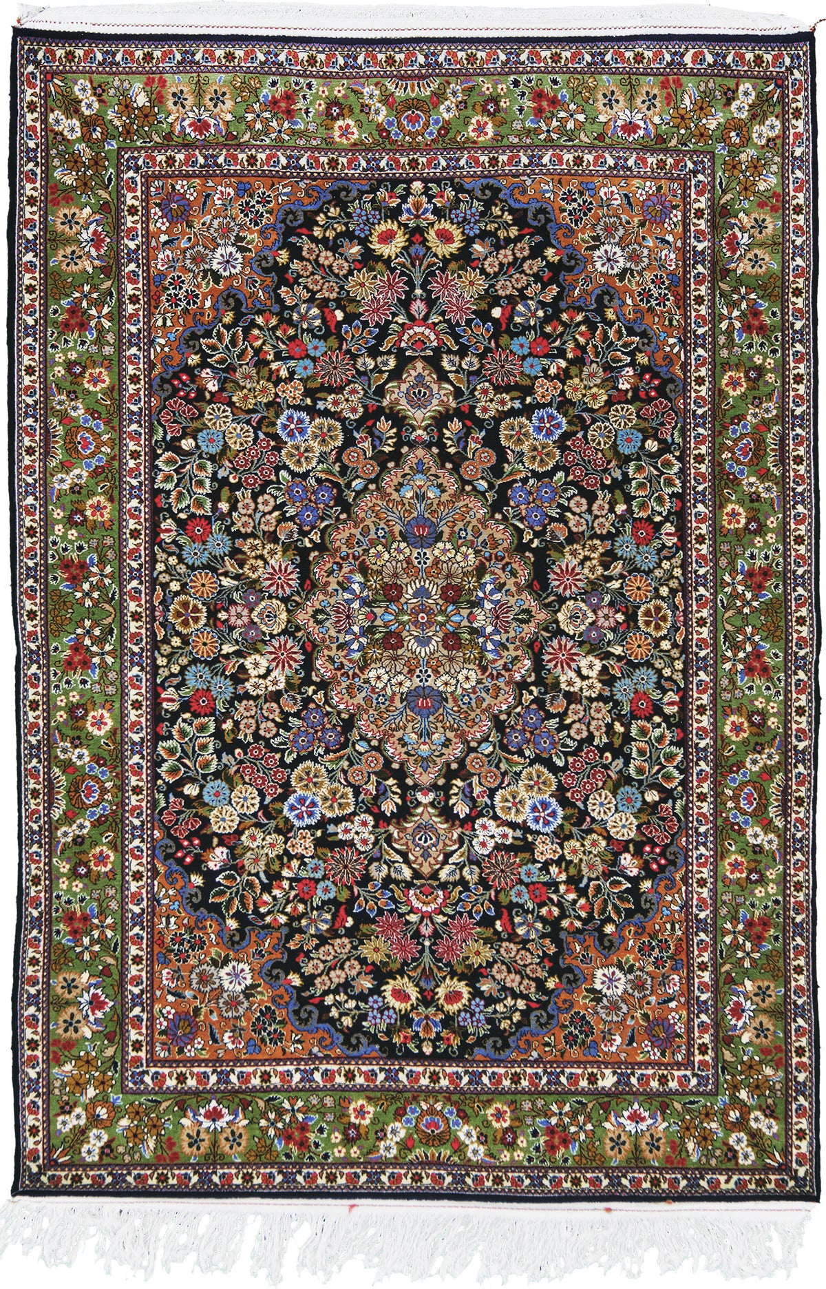 Vintage Fine Persian Qum - one-of-a-kind handmade area rug