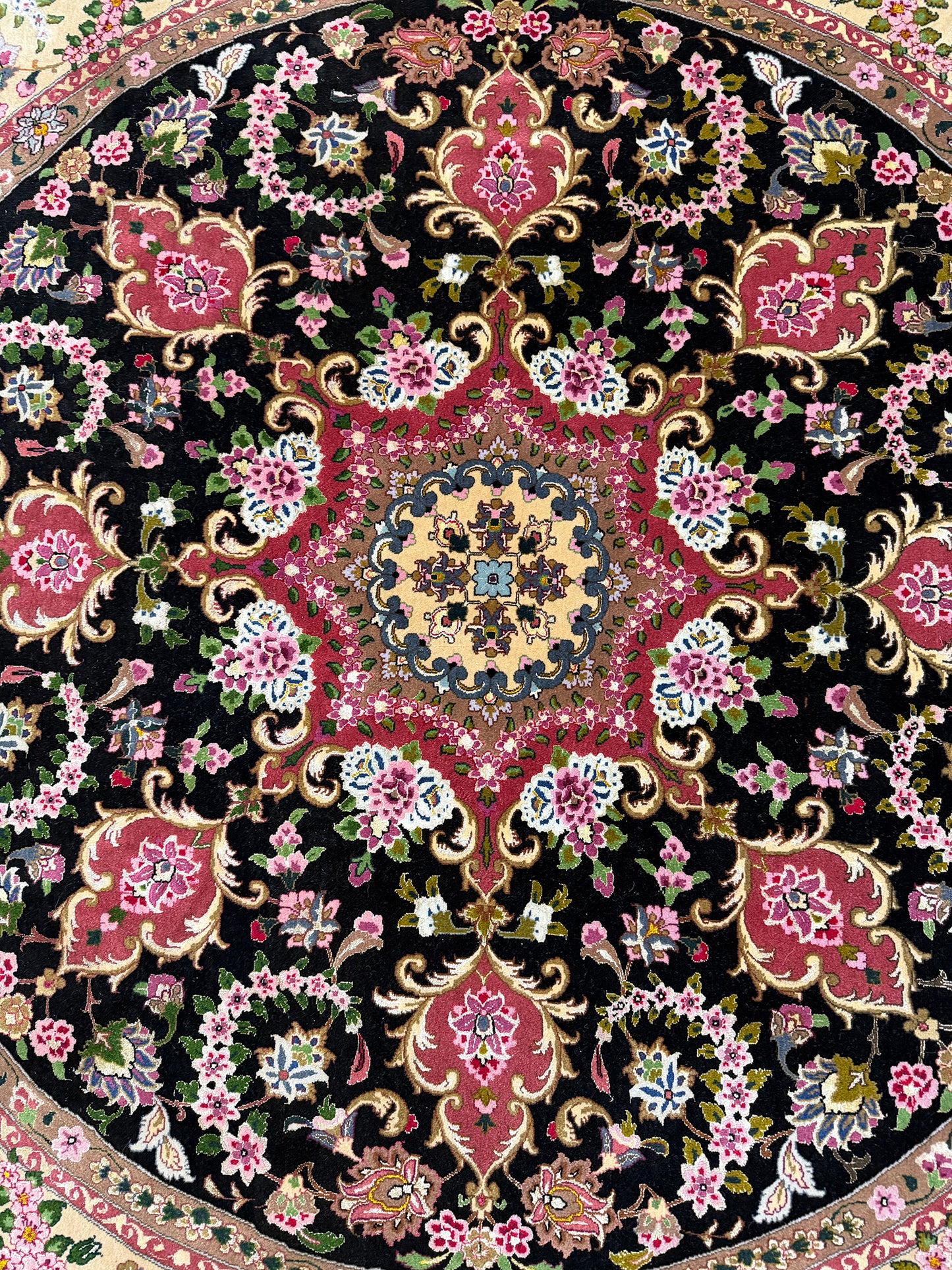 Vintage Fine Persian Round Tabriz