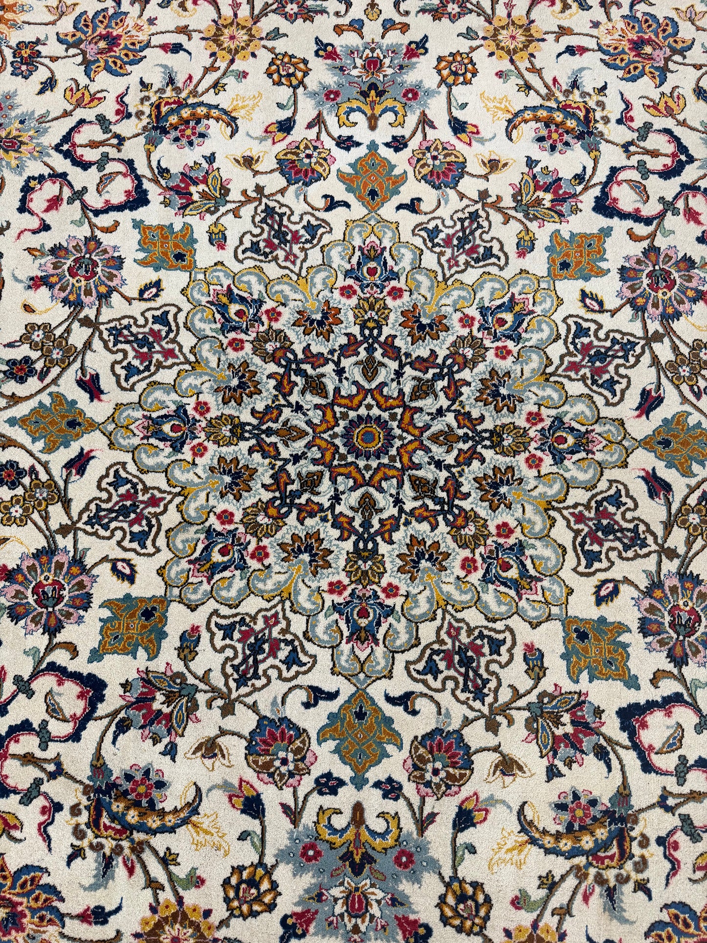 Antique Persian Kashan - overhead flat lay view [#2]