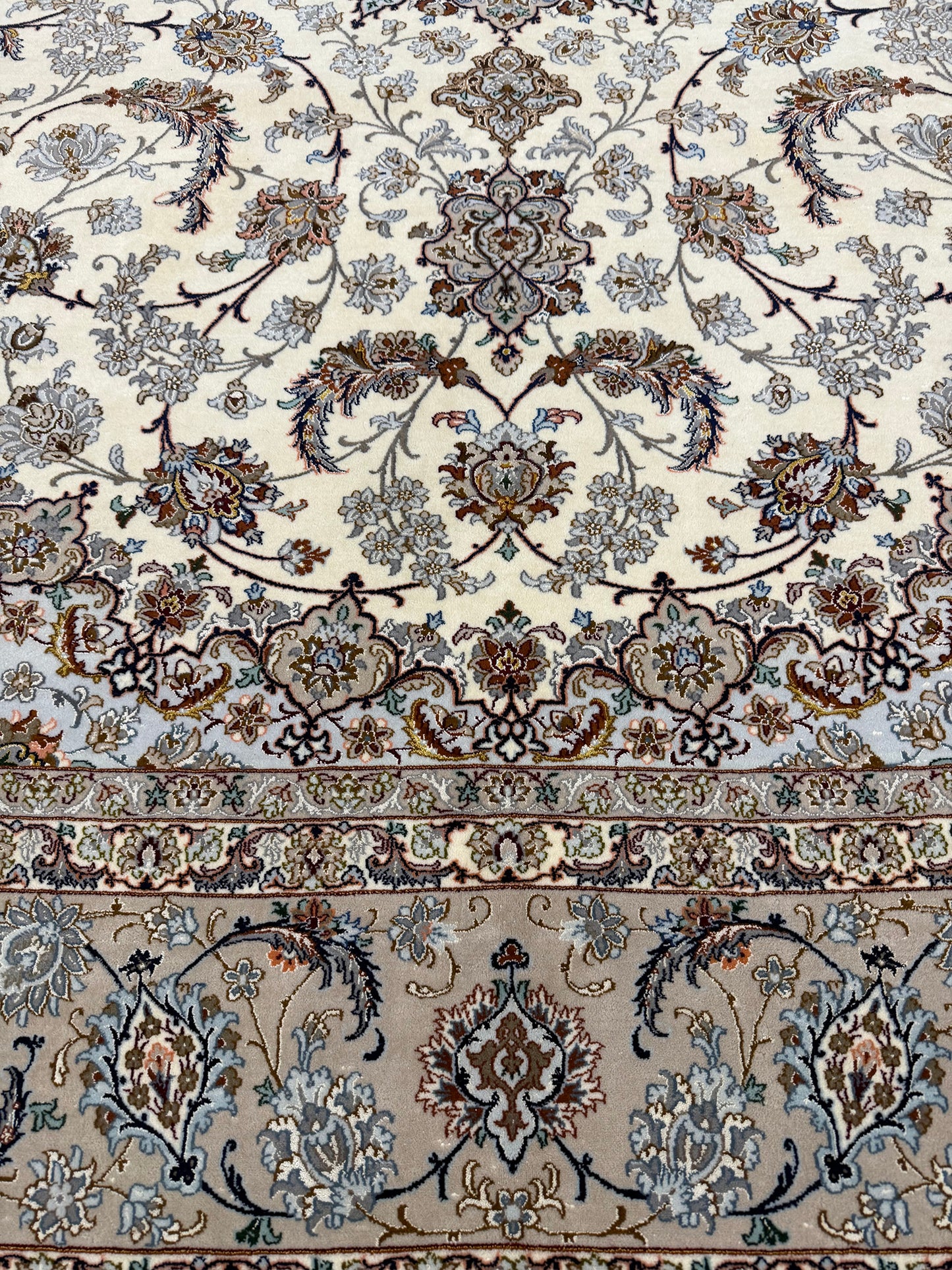 Fine Persian Isfahan Davari - overhead flat lay view