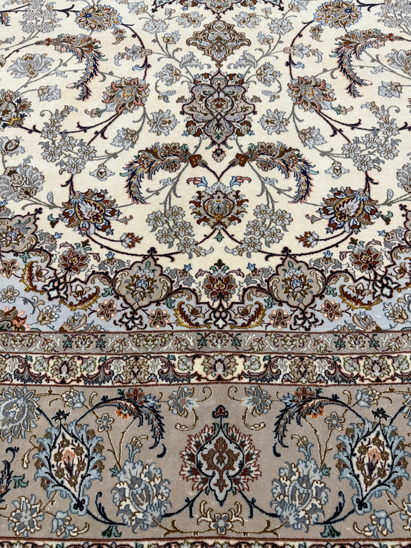 Fine Persian Isfahan Davari - overhead flat lay view