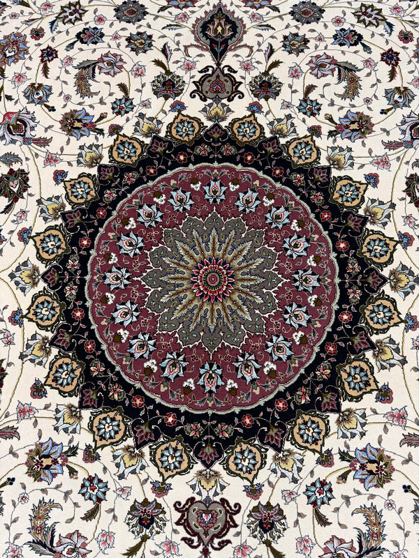 Vintage Fine Persian Tabriz - overhead flat lay view [#7]