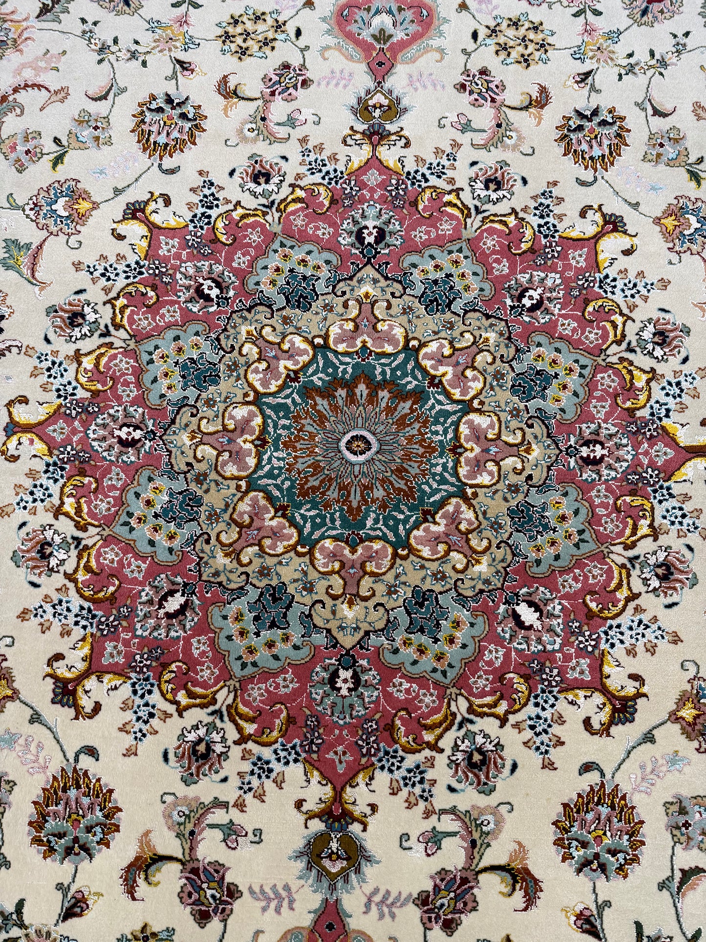 Vintage Fine Persian Tabriz - overhead flat lay view [#8]