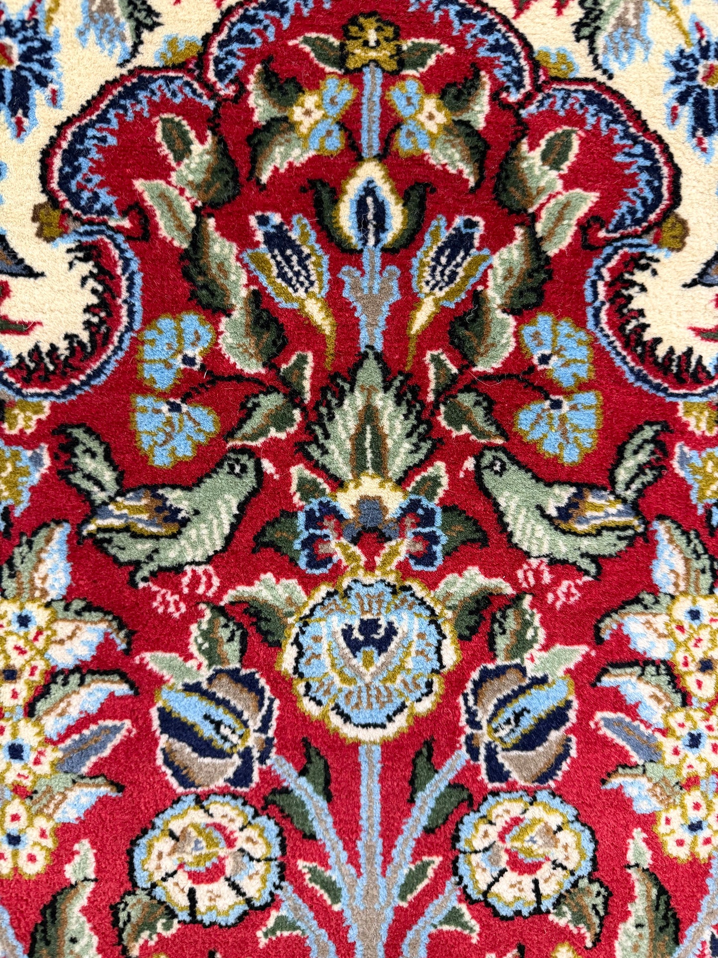 Vintage Persian Kashmar - overhead flat lay view