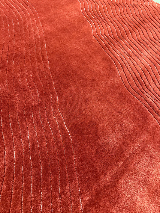 Sands by Claudia Afshar, Rust - close-up of weave texture and pile