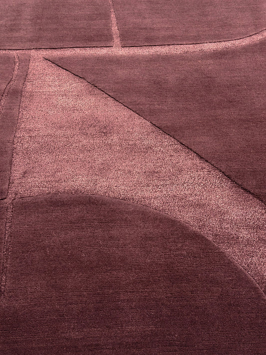 Contour, Claudia Afshar, Plum - close-up of weave texture and pile