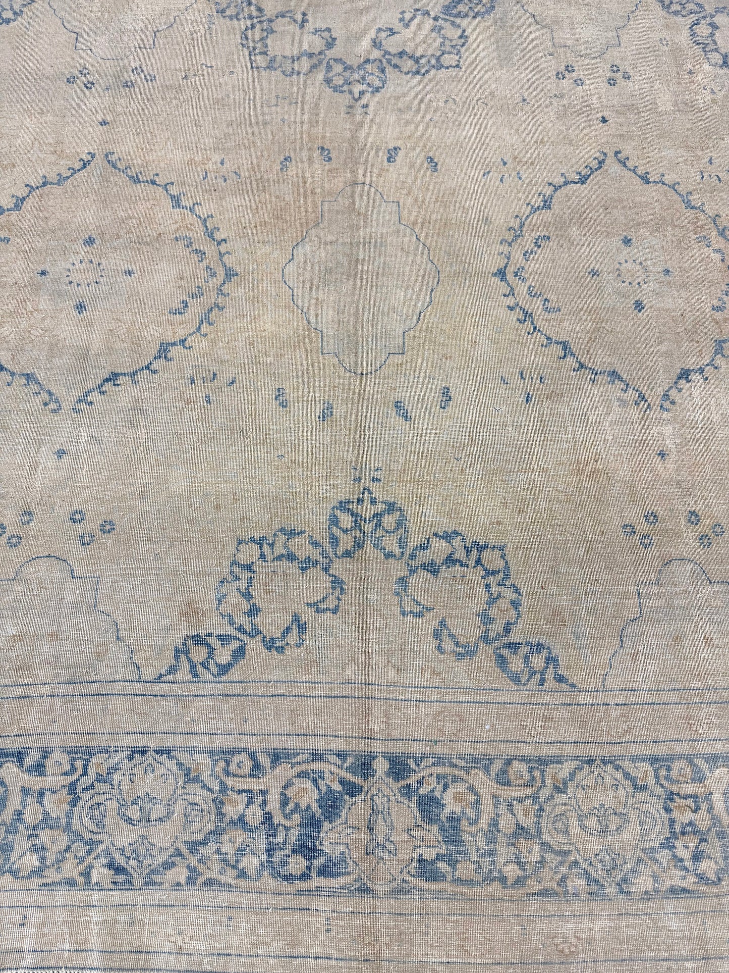 Antique Persian Tabriz - detailed border and fringe [#33]