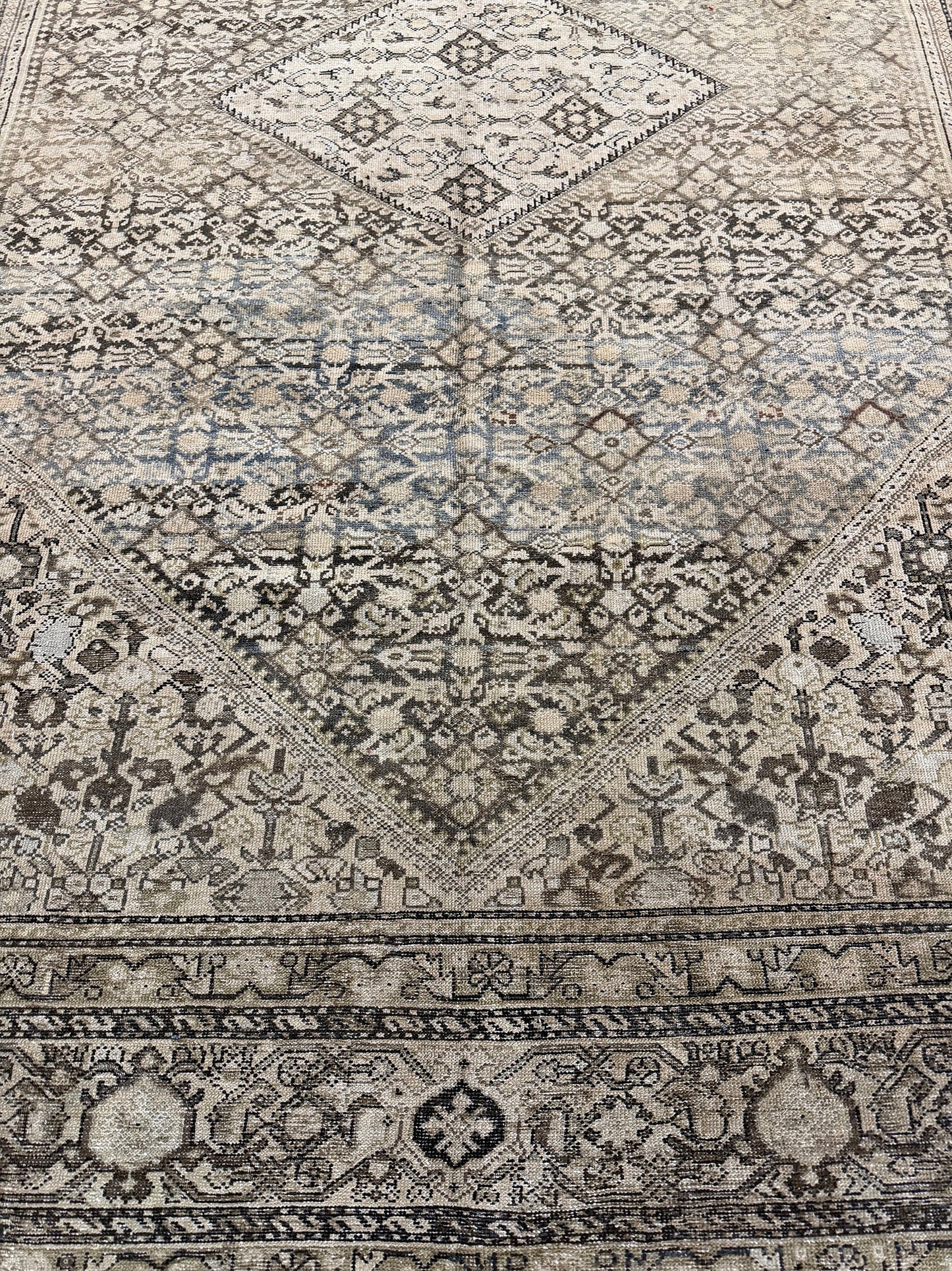 Antique Persian Malayer - overhead flat lay view [#21]