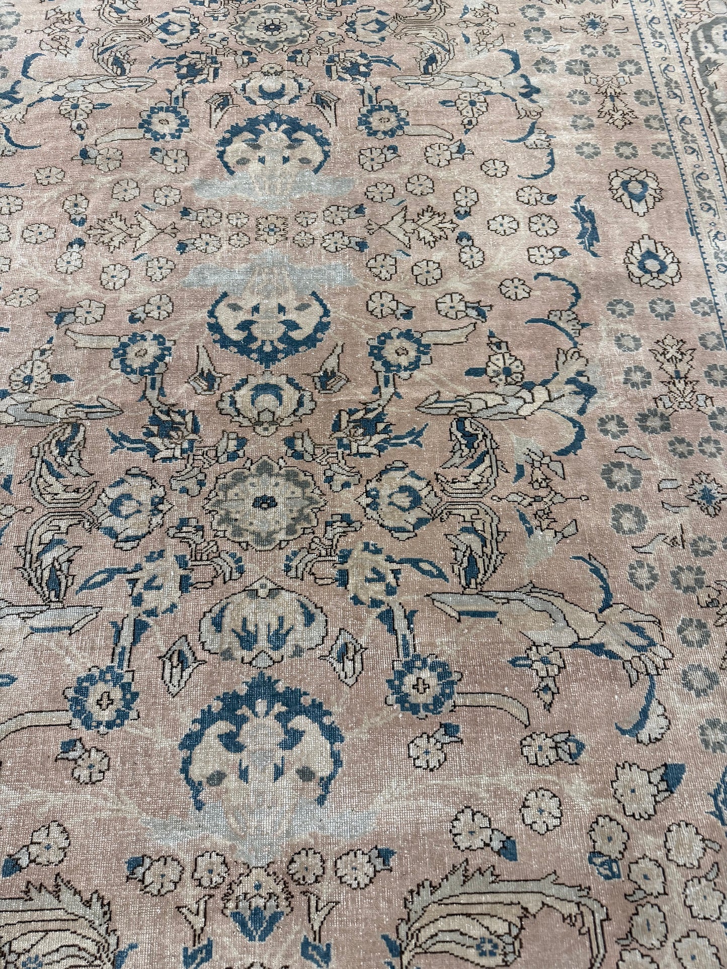 Antique Turkish Sivas - hand-knotted in Turkey - close-up of weave texture and pile [#2]