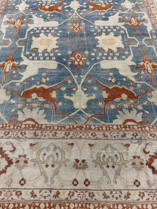 Antique Persian Mahal - close-up of weave texture and pile [#13]