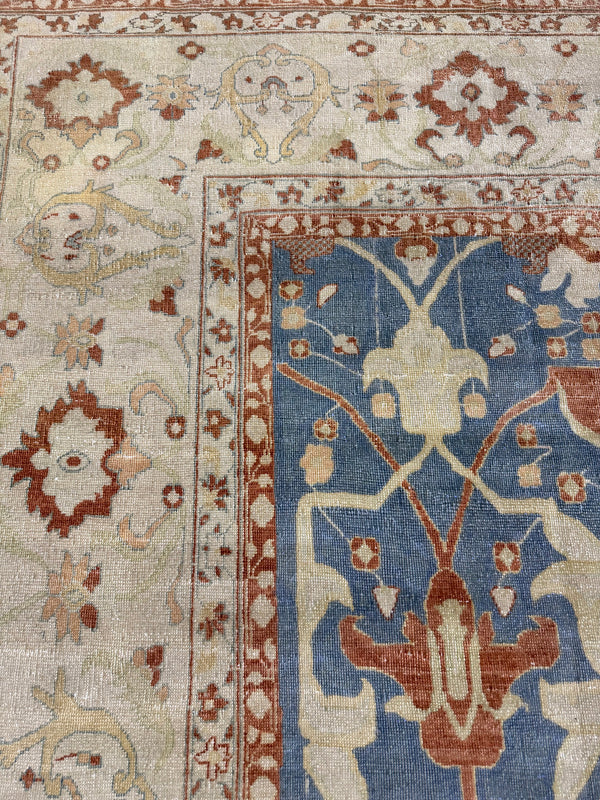Antique Persian Mahal - detailed border and fringe [#13]