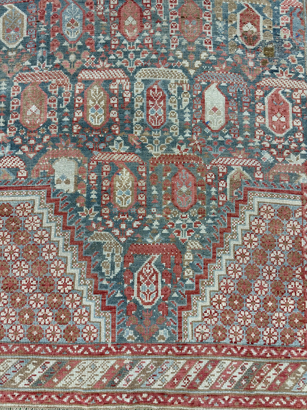 Antique Persian Azerbaijan Runner - narrow runner - detailed border and fringe