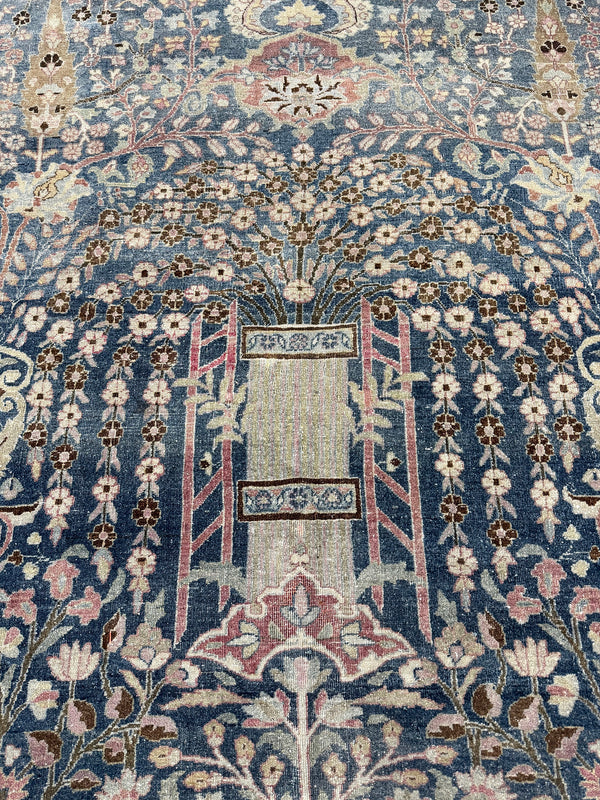 Antique Persian Mashad - overhead flat lay view [#8]
