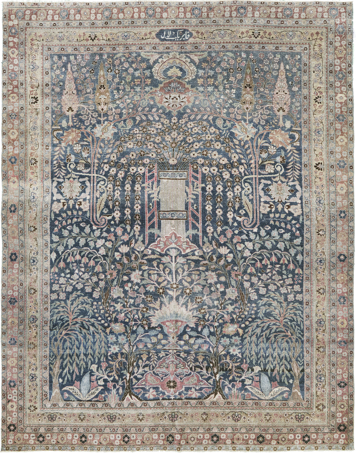Antique Persian Mashad - one-of-a-kind handmade area rug [#8]